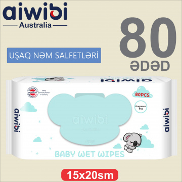 Uşaqlar üçün nəm salfetlər Aiwibi Water Wipes 80 əd.